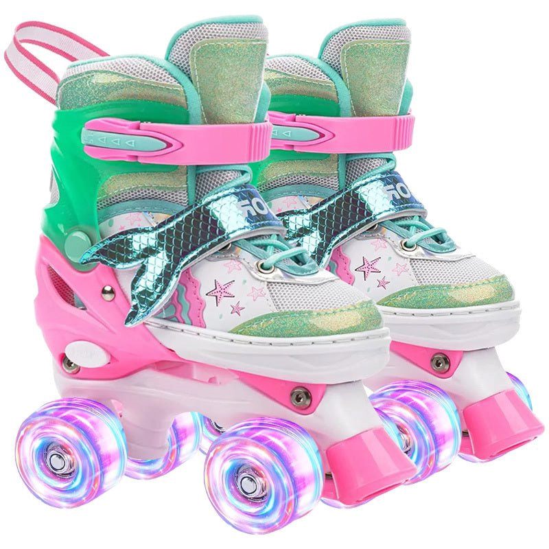 PATINES 4 RUEDAS LED RUPU NIÑAS AJUSTABLE SIRENA AQUAGREEN - 1