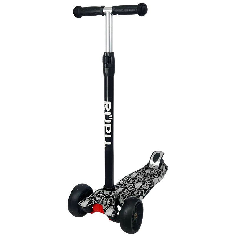 SCOOTER MONOPATIN RUPU BLACK SKULL REGULABLE RUEDAS LED - 3