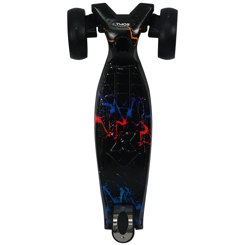 SCOOTER MONOPATIN RUPU RAYO NEGRO NIÑOS REGULABLE RUEDA LED - 2