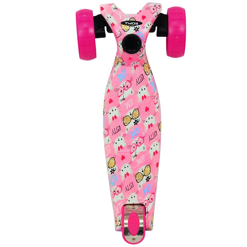 SCOOTER MONOPATIN RUPU PINK CAT REGULABLE RUEDAS LED - 3