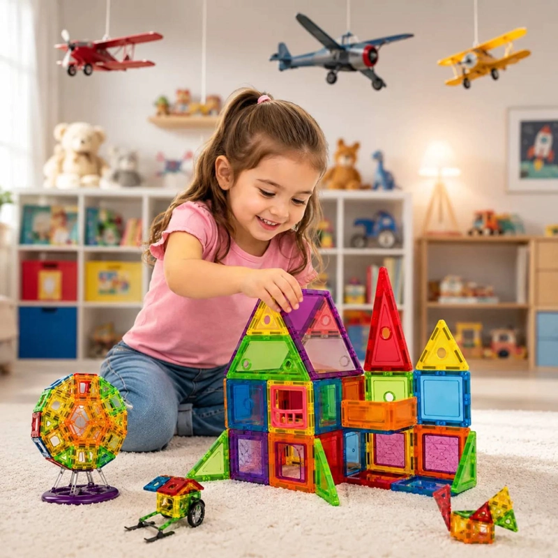 JUEGO DE BLOQUES DE CONSTRUCCION MAGNE TICOS 3D 130 PCS NIÑOS - 2