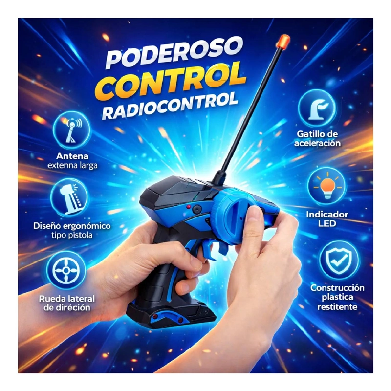 AUTO TODOTERRENO 4X4 CONTROL REMOTO RECARGABLE JUGUETE NIÑOS - 3