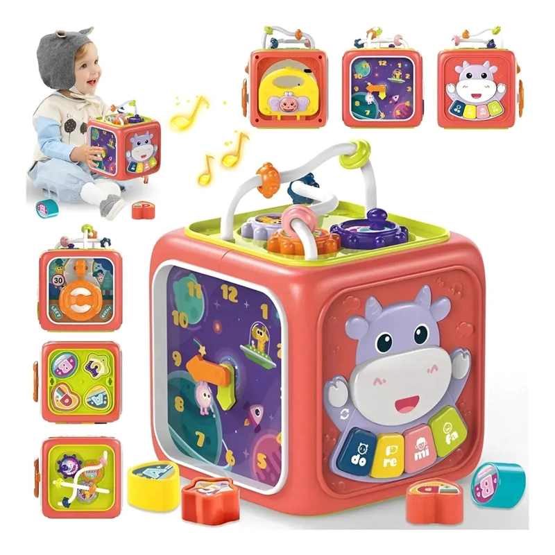 CUBO DIDACTICO 6 EN 1 JUGUETE MONTESSORI EDUCATIVO BEBE - 1