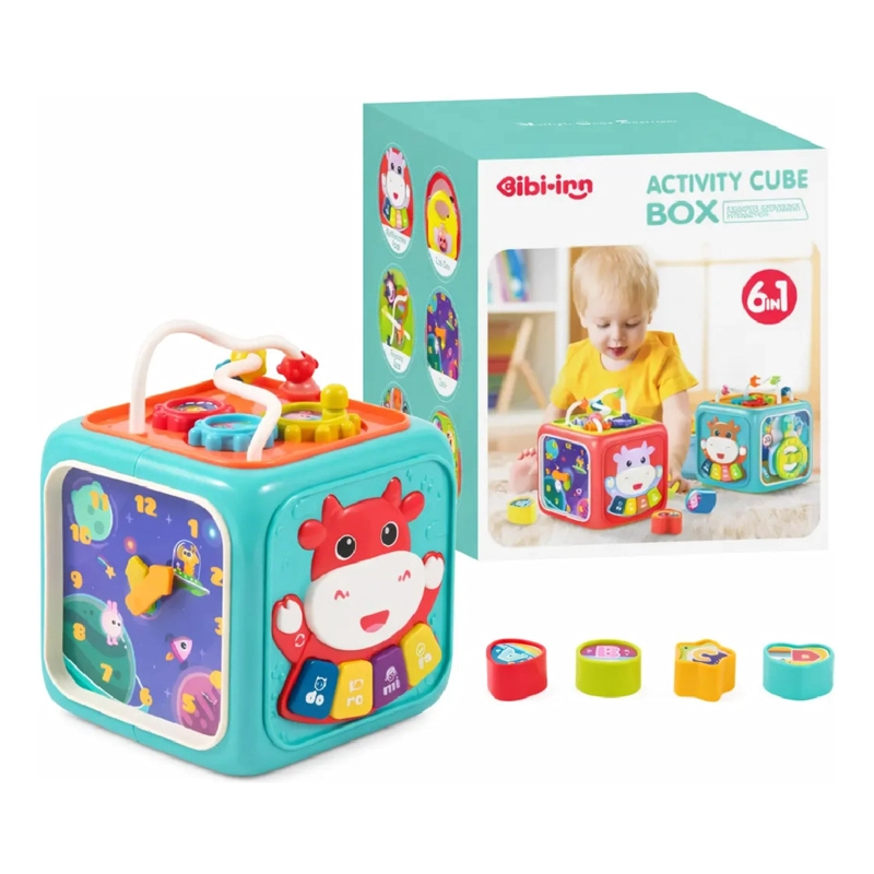 CUBO DIDACTICO 6 EN 1 JUGUETE MONTESSORI EDUCATIVO BEBE - 1