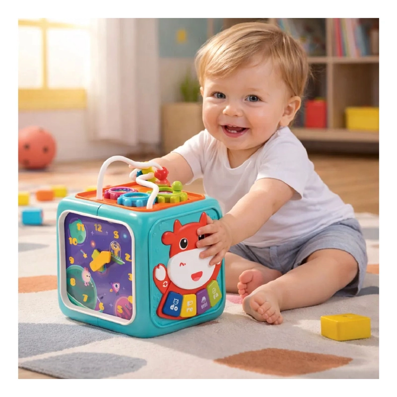 CUBO DIDACTICO 6 EN 1 JUGUETE MONTESSORI EDUCATIVO BEBE - 2