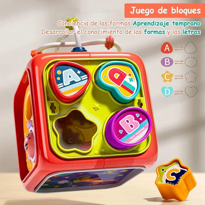 CUBO DIDACTICO 6 EN 1 JUGUETE MONTESSORI EDUCATIVO BEBE - 3