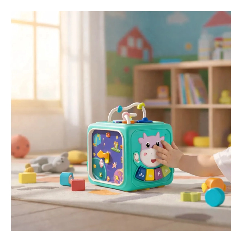 CUBO DIDACTICO 6 EN 1 JUGUETE MONTESSORI EDUCATIVO BEBE - 6
