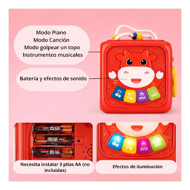 CUBO DIDACTICO 6 EN 1 JUGUETE MONTESSORI EDUCATIVO BEBE - 9