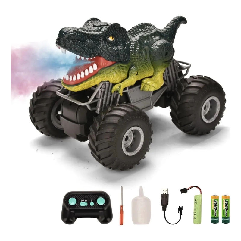AUTO DINOSAURIO RECARGABLE CONTROL REMOTO VAPOR JUGUETE NIÑO - 2