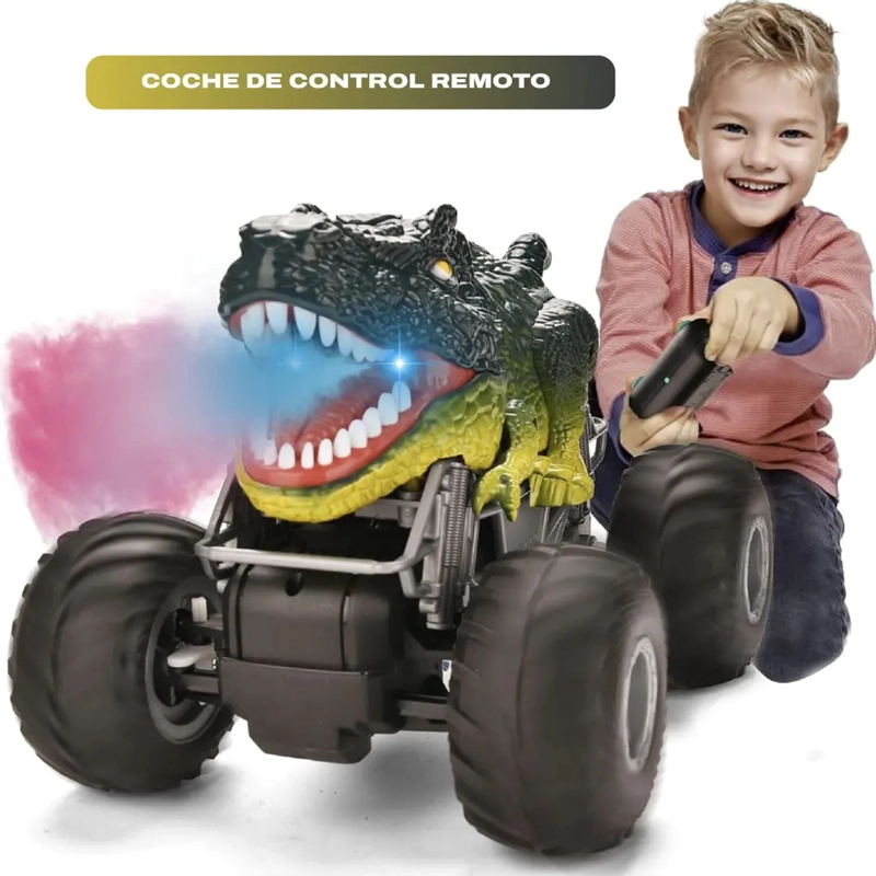 AUTO DINOSAURIO RECARGABLE CONTROL REMOTO VAPOR JUGUETE NIÑO - 7