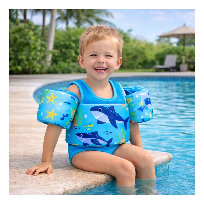 CHALECO FLOTADOR ALITAS TIBURON 2 A 6 AÑOS NIÑOS PISCINA - 4