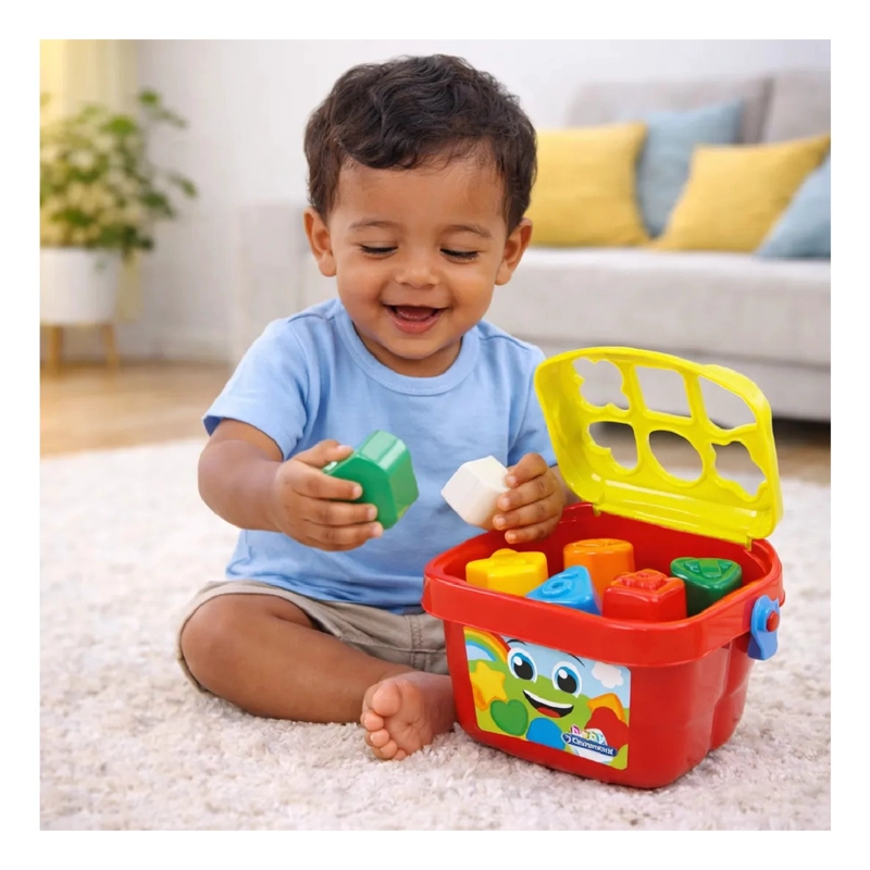 JUEGO BALDE BLOQUES DE ENCAJE BEBE  DIDACTICO BABY CLEMENTONI - 2