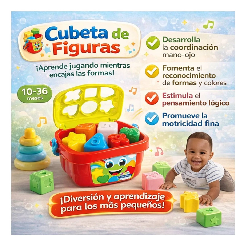 JUEGO BALDE BLOQUES DE ENCAJE BEBE  DIDACTICO BABY CLEMENTONI - 3