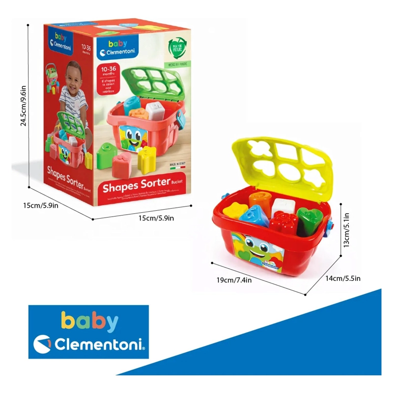 JUEGO BALDE BLOQUES DE ENCAJE BEBE  DIDACTICO BABY CLEMENTONI - 4