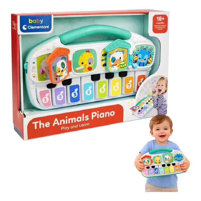 PIANO MUSICAL JUGUETE BEBE  ANIMALES SONIDOS BABY CLEMENTONI - 1