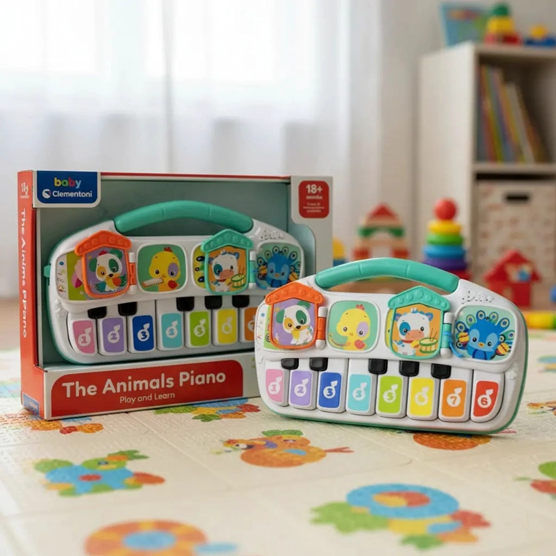 PIANO MUSICAL JUGUETE BEBE  ANIMALES SONIDOS BABY CLEMENTONI - 2