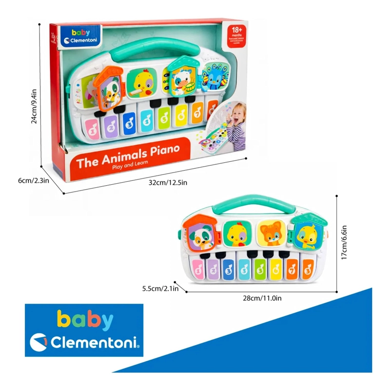 PIANO MUSICAL JUGUETE BEBE  ANIMALES SONIDOS BABY CLEMENTONI - 6