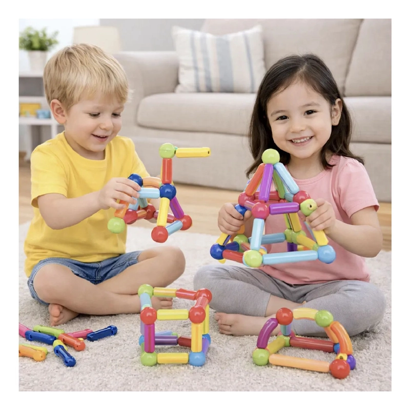 BLOQUES MAGNE TICOS STICKS CONSTRUCCION 136 PCS JUGUETE NIÑOS - 2