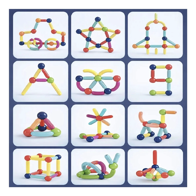 BLOQUES MAGNE TICOS STICKS CONSTRUCCION 136 PCS JUGUETE NIÑOS - 3