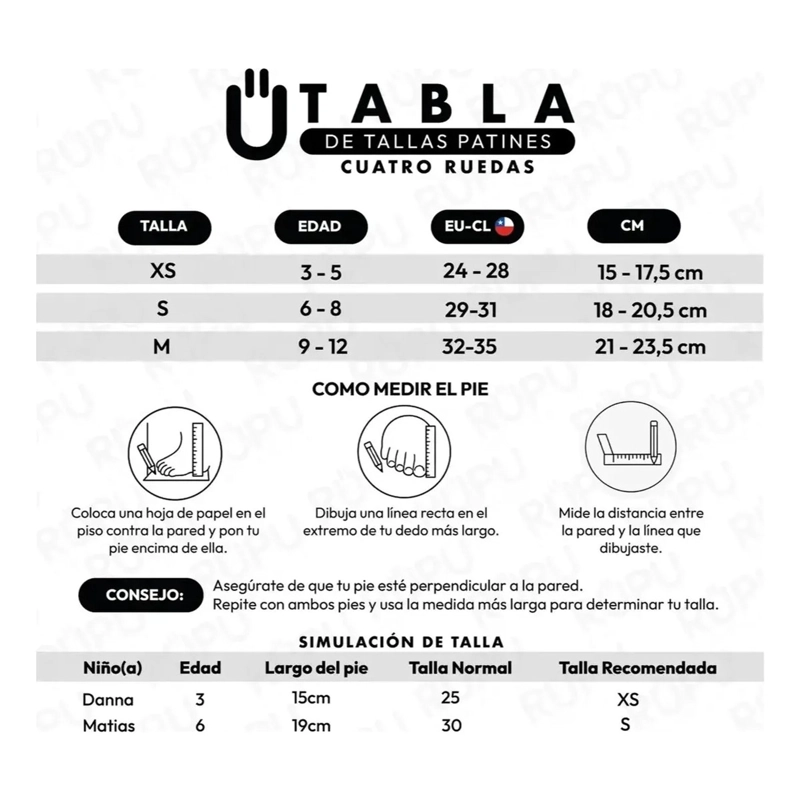 PATINES 4 RUEDAS LED RUPU NIÑAS AJUSTABLE SIRENA AQUAPINK - 4