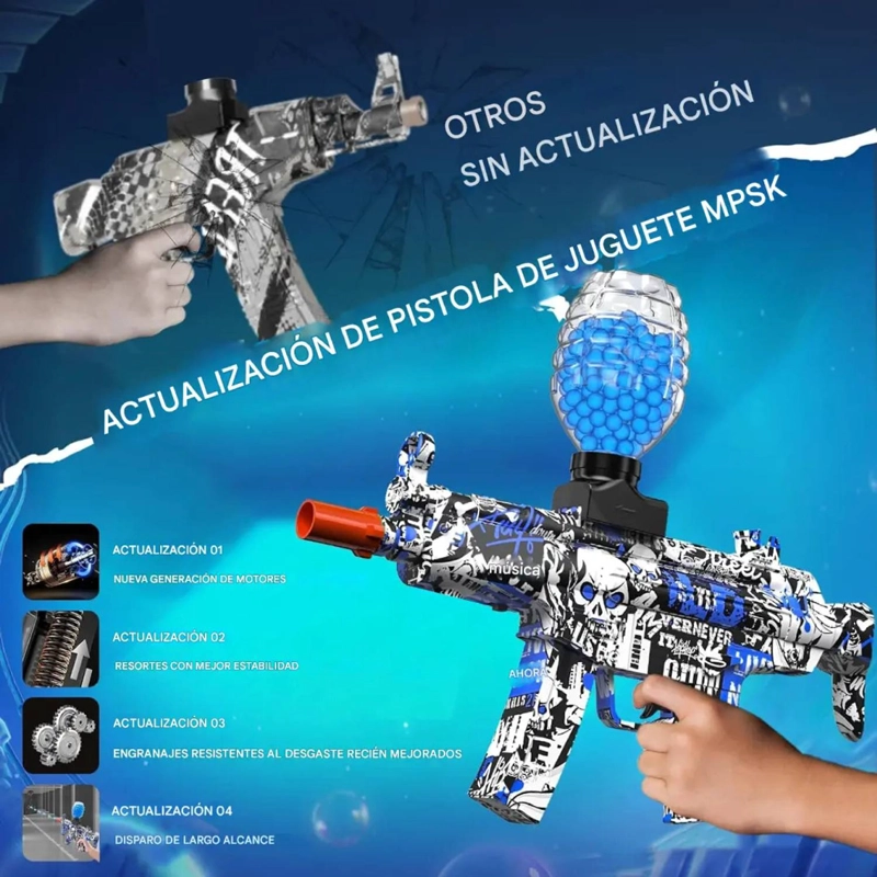 PISTOLA DE HIDROGEL ELE CTRICA M416 RECARGABLE JUGUETE NIÑOS - 3
