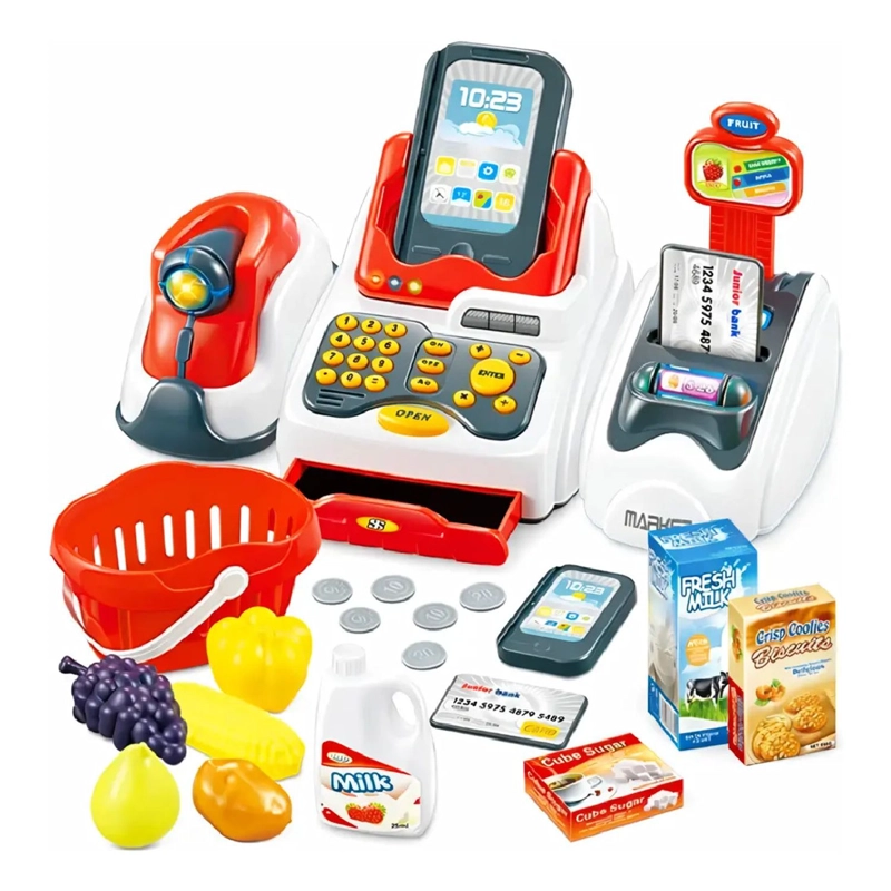 CAJA REGISTRADORA JUGUETE INFANTIL SUPERMERCADO 33 PCS NIÑOS - 1