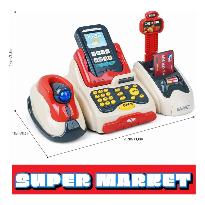 CAJA REGISTRADORA JUGUETE INFANTIL SUPERMERCADO 33 PCS NIÑOS - 5