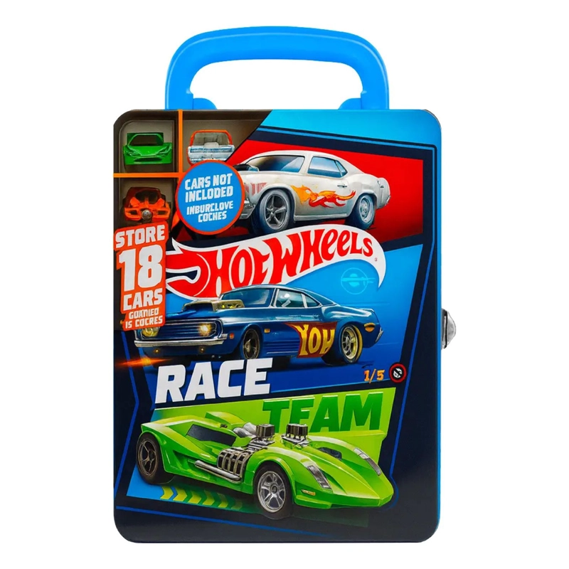 CAJA HOT WHEELS GUARDA 18 AUTOS ESTUCHE METALICO JUGUETE - 1