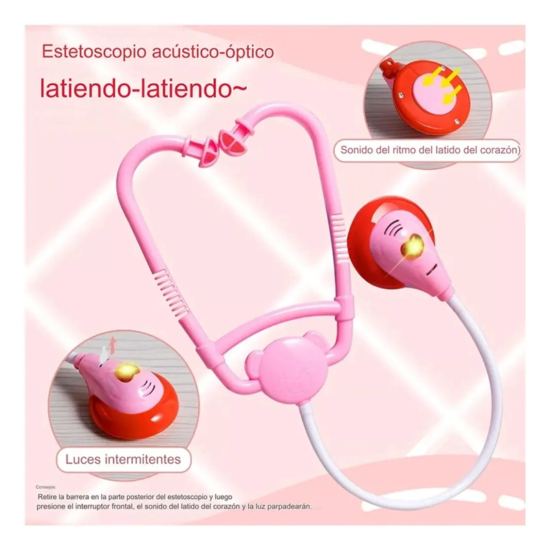 SET DOCTOR JUGUETE 75 PIEZAS ROSADO MALETIN ME DICO NIÑOS - 4