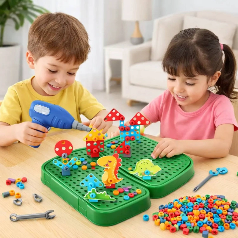 KIT DE HERRAMIENTAS 230PZS JUGUETE BLOQUES INFANTIL DE NIÑOS - 2