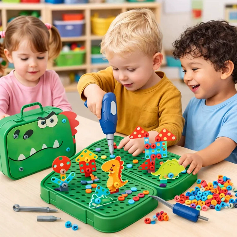 KIT DE HERRAMIENTAS 230PZS JUGUETE BLOQUES INFANTIL DE NIÑOS - 5