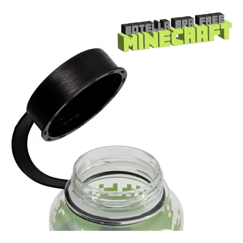 BOTELLA MINECRAFT 1100ML CREEPER BPA FREE PLASTICO NIÑOS - 5