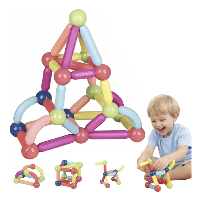 BLOQUES MAGNE TICOS STICKS CONSTRUCCION 66 PCS JUGUETE NIÑOS - 1