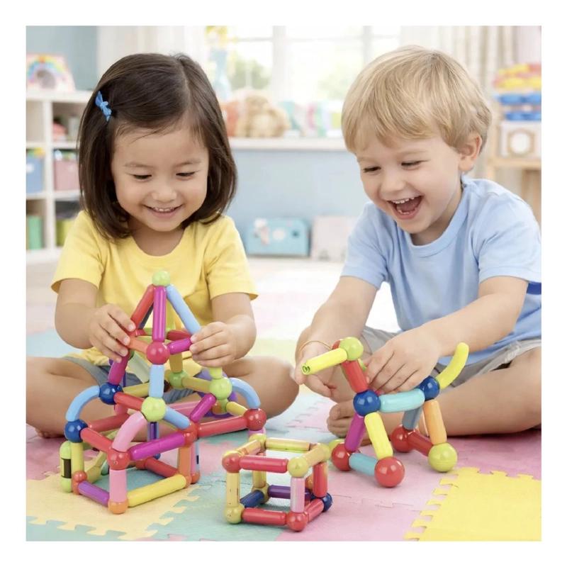 BLOQUES MAGNE TICOS STICKS CONSTRUCCION 66 PCS JUGUETE NIÑOS - 2