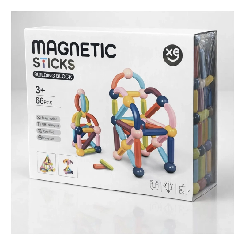 BLOQUES MAGNE TICOS STICKS CONSTRUCCION 66 PCS JUGUETE NIÑOS - 5