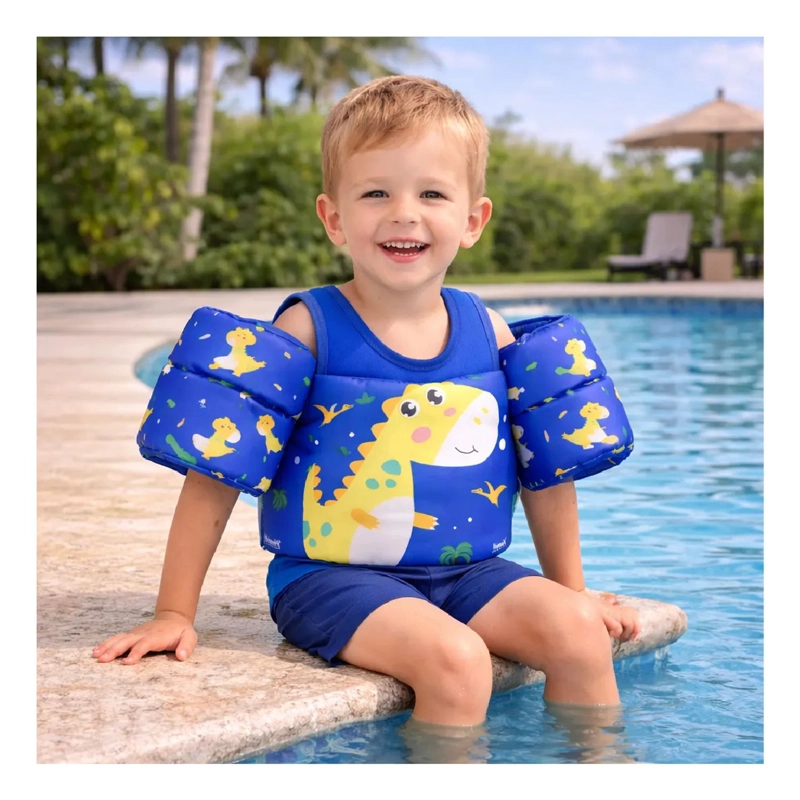 CHALECO FLOTADOR ALITAS DINOSAURIO 2 A 6 AÑOS NIÑOS PISCINA - 2