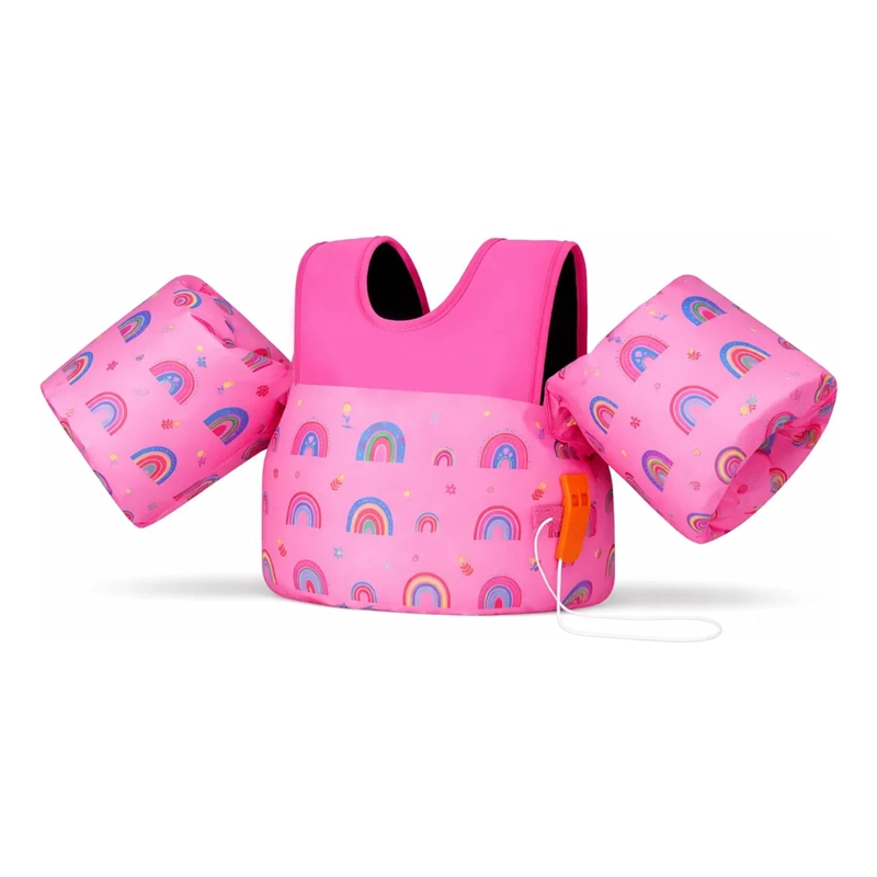 CHALECO FLOTADOR ALITAS ARCOIRIS 2 A 6 AÑOS NIÑAS PISCINA - 1