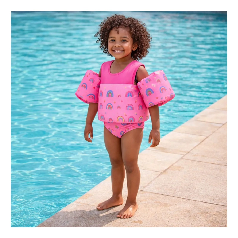 CHALECO FLOTADOR ALITAS ARCOIRIS 2 A 6 AÑOS NIÑAS PISCINA - 4
