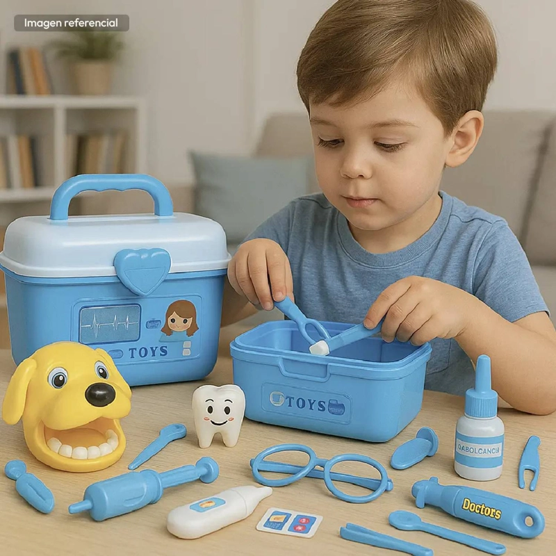 SET DOCTOR JUGUETE 75 PIEZAS AZUL MALETIN ME DICO JUEGO NIÑOS - 4