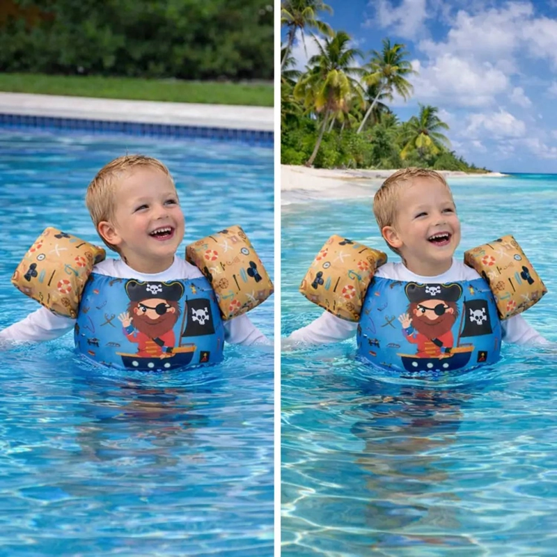 CHALECO FLOTADOR ALITAS PIRATA 2 A 6 AÑOS INFANTIL PISCINA - 4