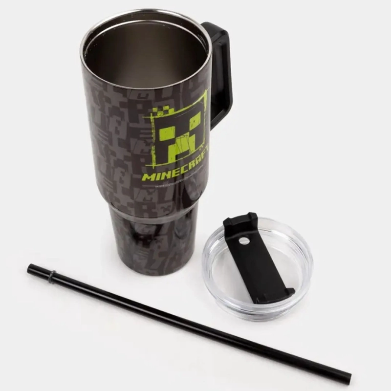 VASO TERMICO MINECRAFT 1100ML ACERO INOXIDABLE NEGRO - 6
