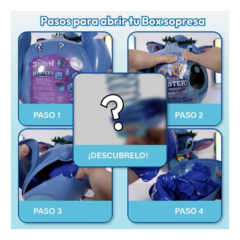 CAPSULA SORPRESA STITCH DISNEY JUMBO 9 PIEZAS JUGUETE NIÑOS - 3