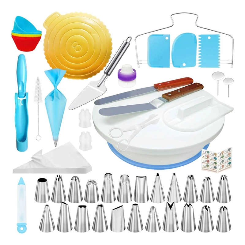 SET REPOSTERIA 138 PZS BASE GIRATORIA BOQUILLAS ESPATULAS - 1