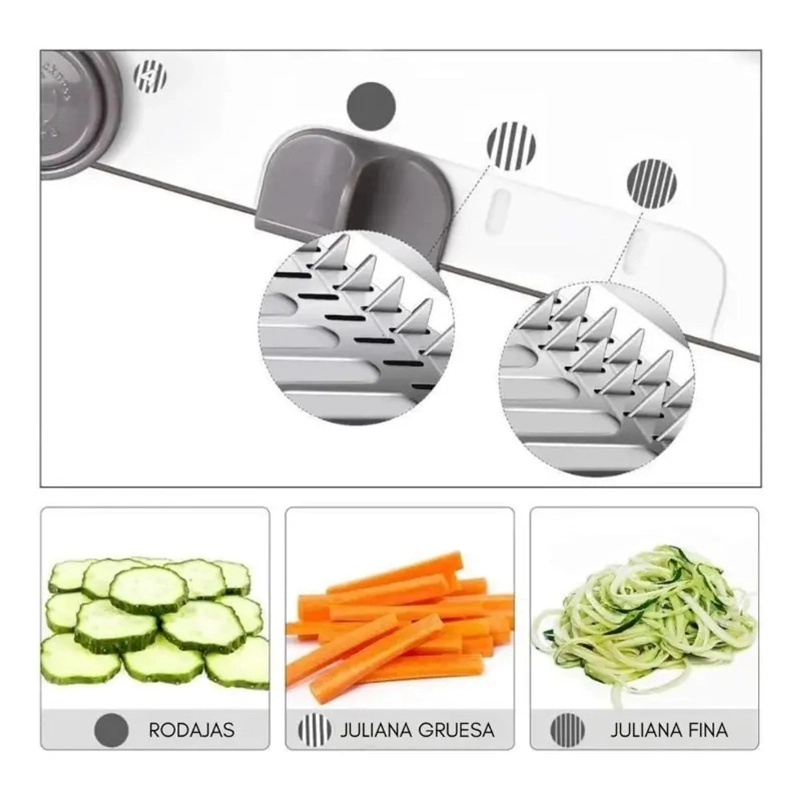 MANDOLINA CORTADOR DE VERDURAS RALLADOR PICADOR COCINA - 3