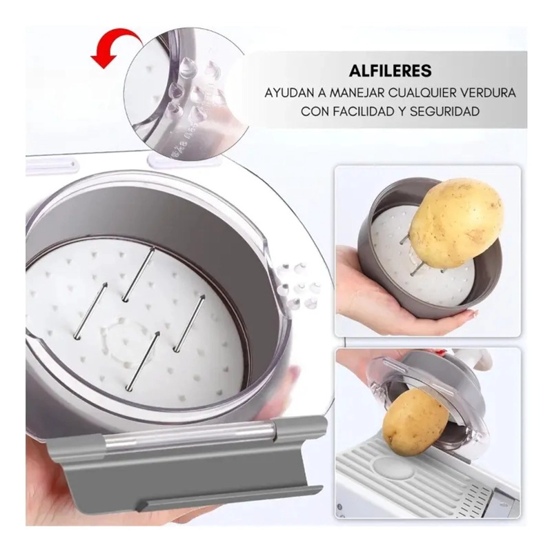 MANDOLINA CORTADOR DE VERDURAS RALLADOR PICADOR COCINA - 4