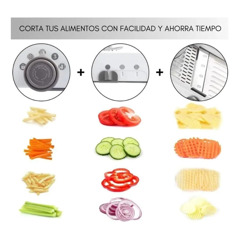 MANDOLINA CORTADOR DE VERDURAS RALLADOR PICADOR COCINA - 6