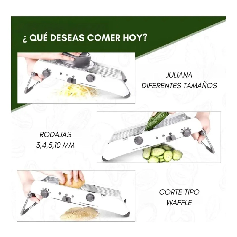 MANDOLINA CORTADOR DE VERDURAS RALLADOR PICADOR COCINA - 7