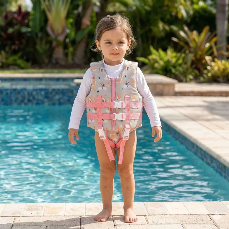 CHALECO SALVAVIDAS INFANTIL AJUSTABLE RAINBOW POOL24K VERANO - 2
