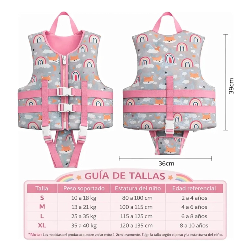 CHALECO SALVAVIDAS INFANTIL AJUSTABLE RAINBOW POOL24K VERANO - 3