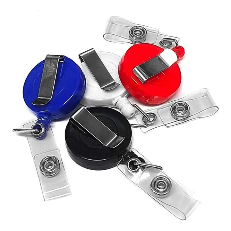 PACK 10 PORTA CREDENCIALES YOYO RETRACTIL ROSADO - 5